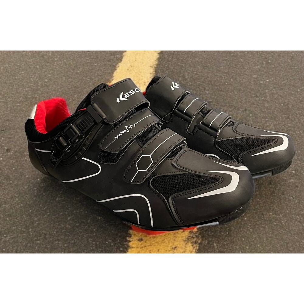 Unisex Kescoo Cycling Bike Shoes Black White Size 13 M Road & Mtn Cleats NEW